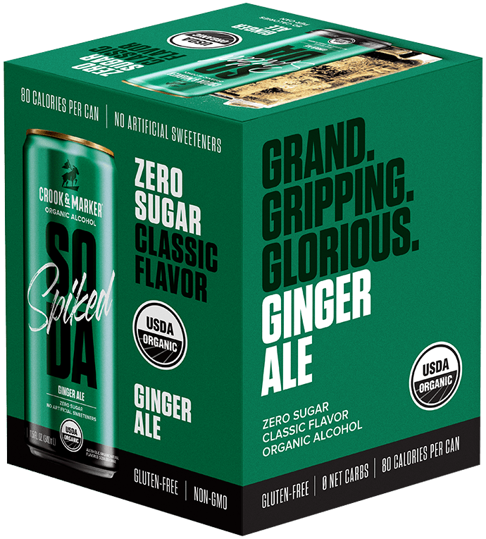 Crook & Marker Spiked Soda Ginger Ale 4-Pack