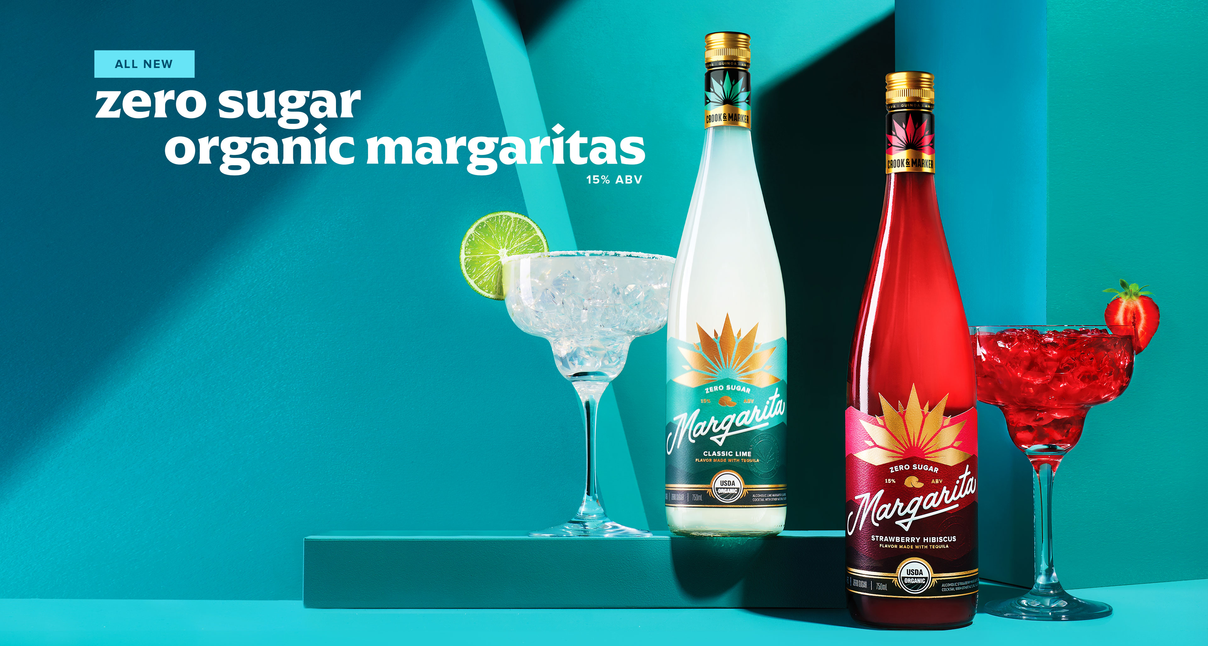 All New Zero Sugar Organic Margaritas 15% ABV Margarita 750ml
