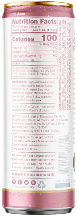 Crook & Marker Cosmo Rosa Back of Can